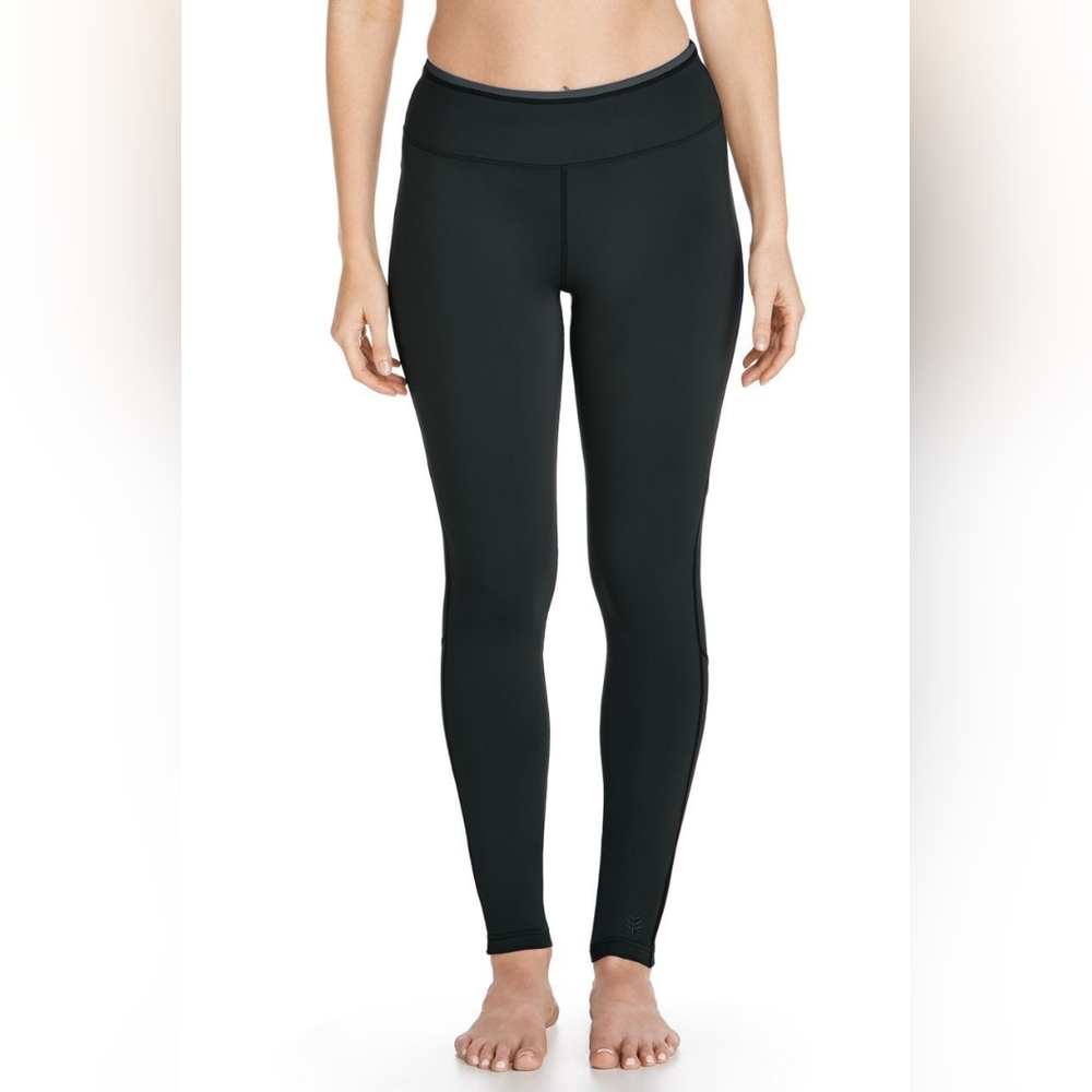 NWT Coolibar Women's 'Santa Cruz' swim leggings UPF 50+ size XXS, Black